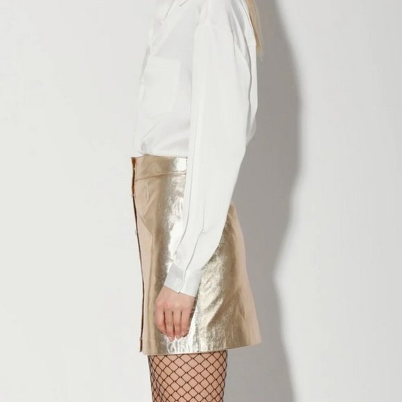 Walter Baker Amy Gold Leather Skirt - Picture 3 of 5